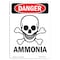 Signmission Safety Sign, OSHA Danger, 10" Height, Rigid Plastic, Ammonia, Portrait OS-DS-P-710-V-1027 - alternate 1